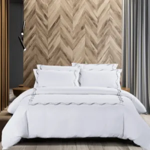 Egyptian Cotton 300 Thread Count Opulence Collection Antalia White Duvet Cover Set