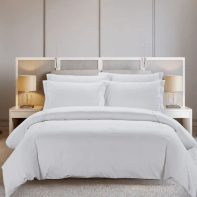 Egyptian Cotton 300 Thread Count  Opulence Collection Sophia White Duvet Cover Set