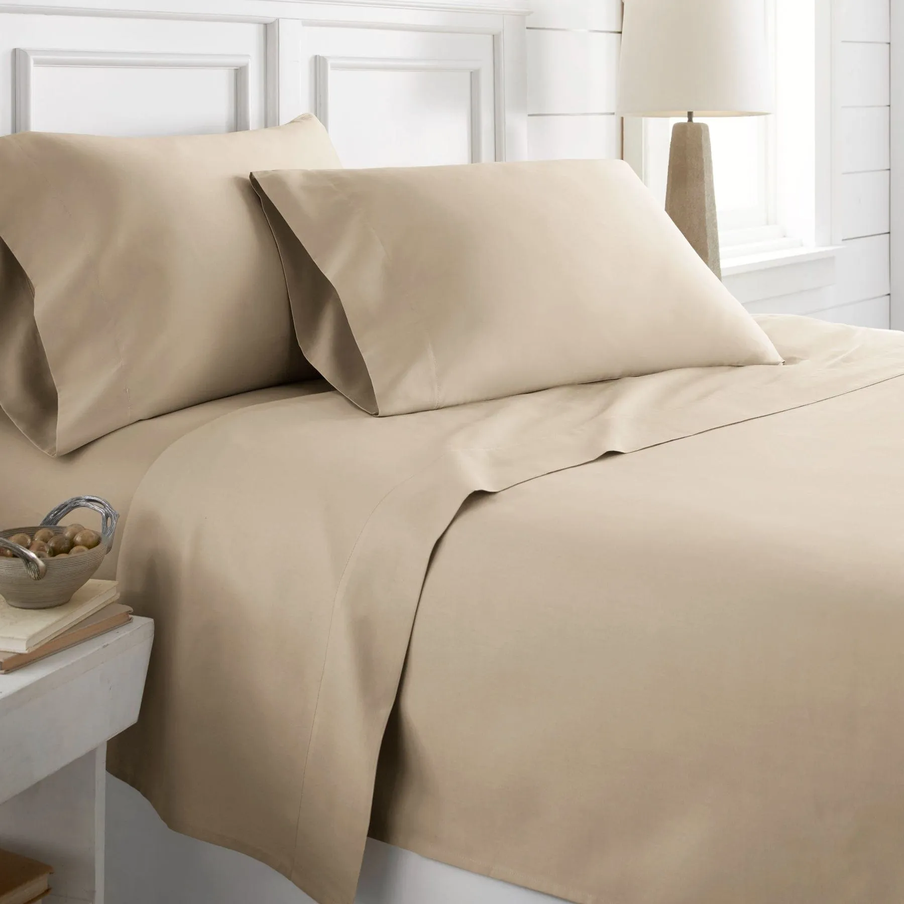 Egyptian Cotton 400 Thread Count Flat Sheet Stone
