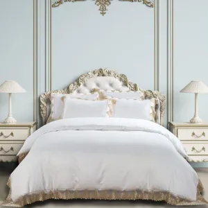 Egyptian Cotton 400 Thread Count Josephine White Duvet Cover Set