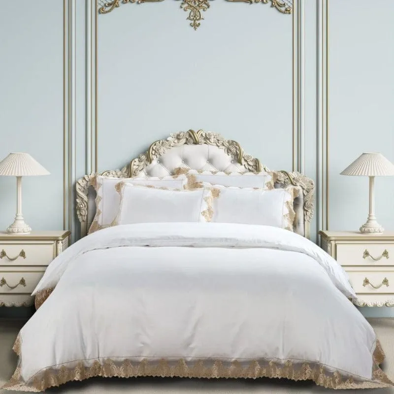 Egyptian Cotton 400 Thread Count Josephine White Duvet Cover Set