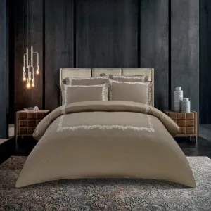Egyptian Cotton 400 Thread Count Liana Stone Duvet Cover Set