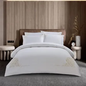 Egyptian Cotton 400 Thread Count Lorena White Duvet Cover Set