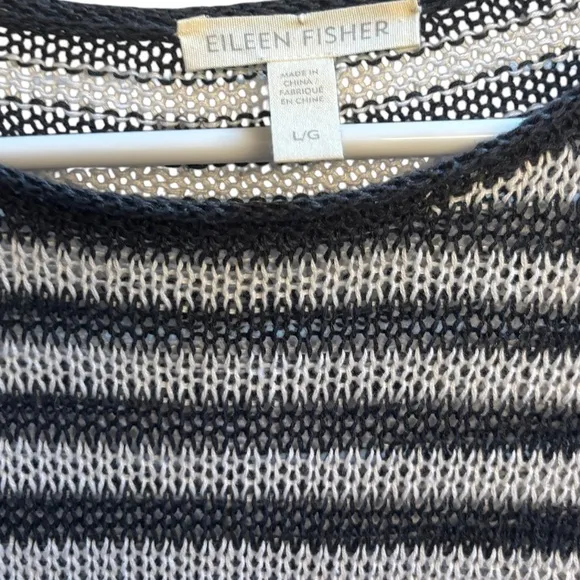 Eileen Fisher Organic Linen Sweater Tunic Size L Loose Knit Lightweight Spring