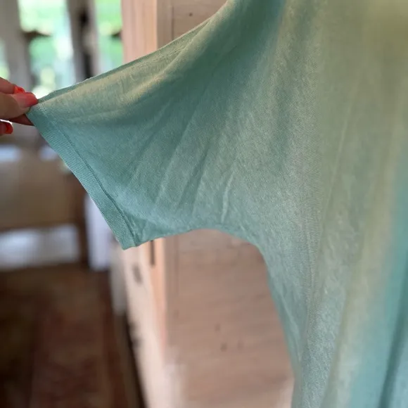 Eileen Fisher size XL NWT organic‎ linen calypso mint green color top/sweater