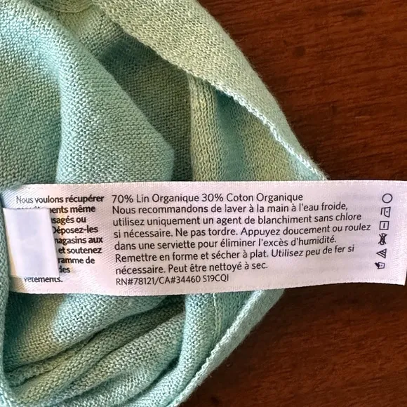 Eileen Fisher size XL NWT organic‎ linen calypso mint green color top/sweater