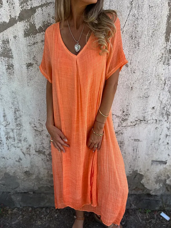 Elizabeth | Linen V-neck Dress