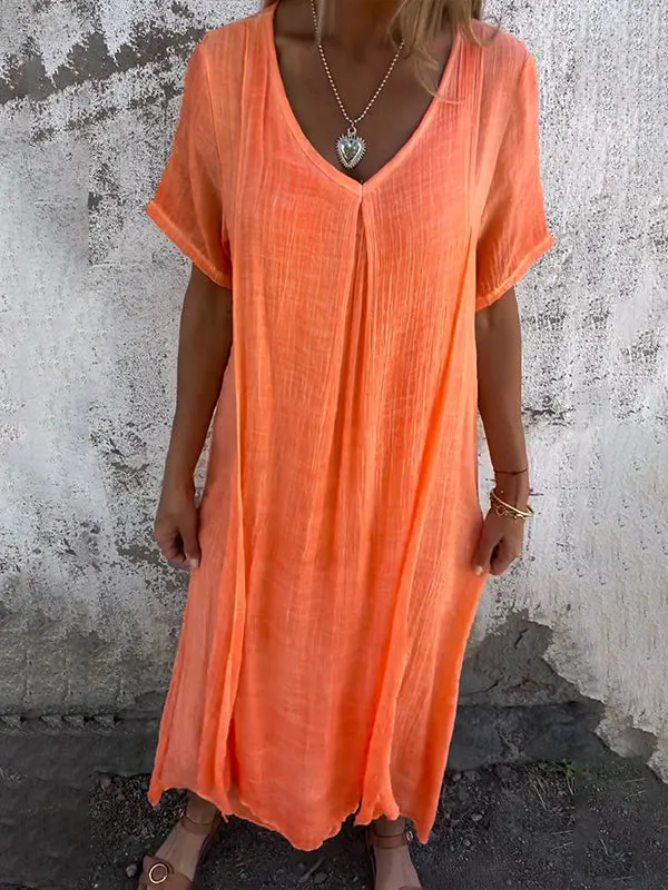 Elizabeth | Linen V-neck Dress