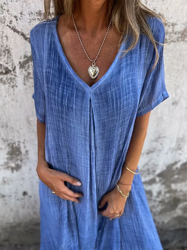 Elizabeth | Linen V-neck Dress