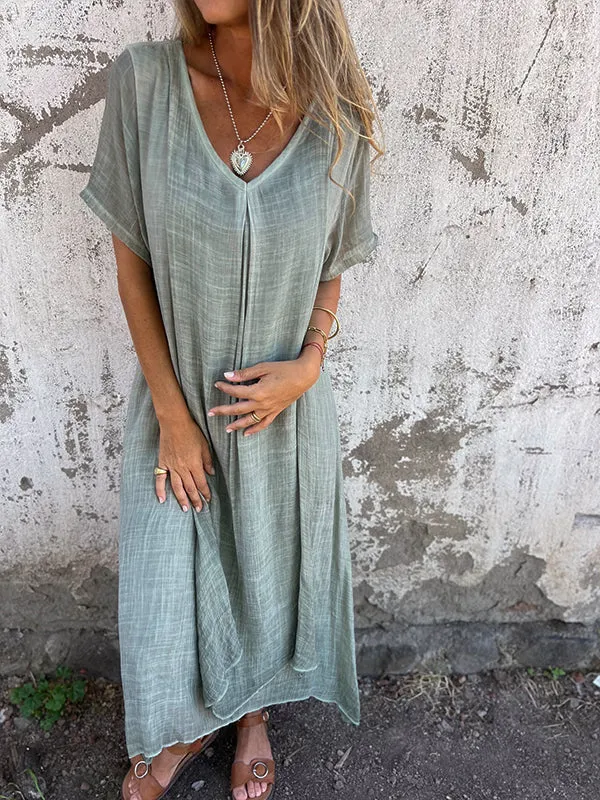 Elizabeth | Linen V-neck Dress