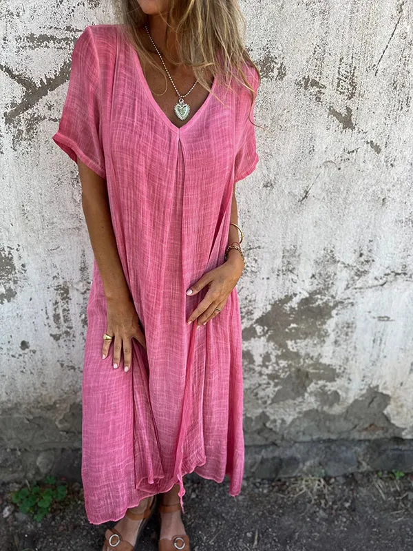 Elizabeth | Linen V-neck Dress