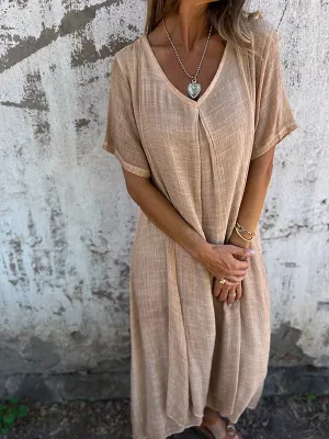 Elizabeth | Linen V-neck Dress