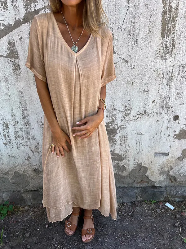 Elizabeth | Linen V-neck Dress