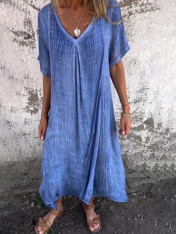 Elizabeth | Linen V-neck Dress