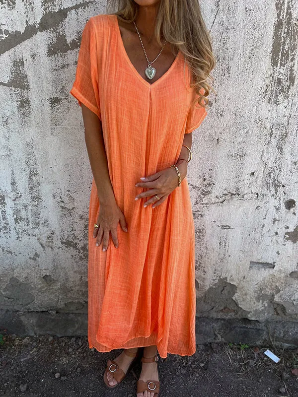 Elizabeth | Linen V-neck Dress