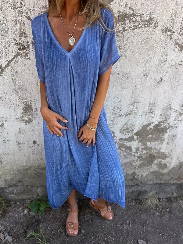 Elizabeth | Linen V-neck Dress