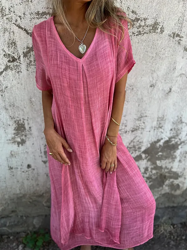 Elizabeth | Linen V-neck Dress