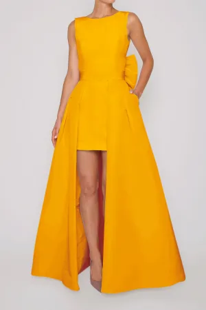 Ella Silk Faille Mini Dress with Convertible Skirt