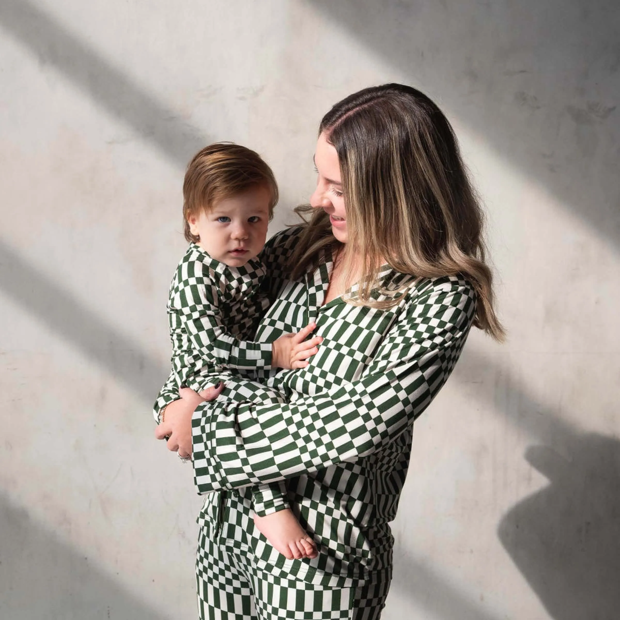 Everyday Check | Bamboo Zip Romper (Green Check)