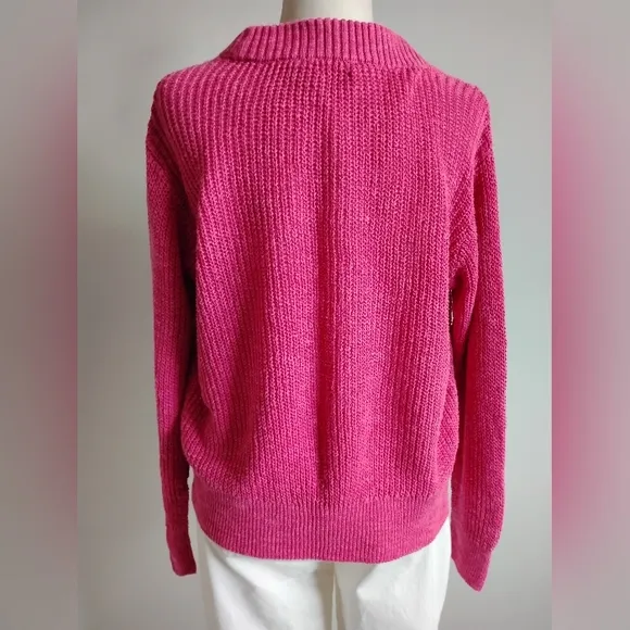Faherty Organic Cotton Linen Shaker Knit Crew Nevk Beachy Pink Sweater Size XL