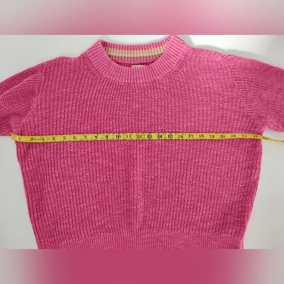 Faherty Organic Cotton Linen Shaker Knit Crew Nevk Beachy Pink Sweater Size XL