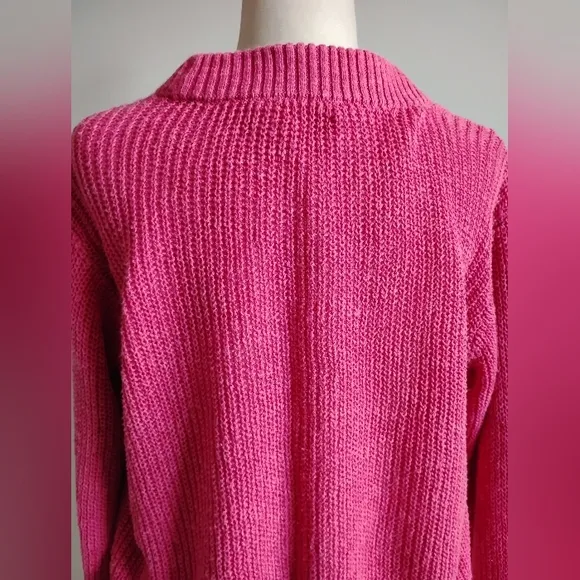 Faherty Organic Cotton Linen Shaker Knit Crew Nevk Beachy Pink Sweater Size XL