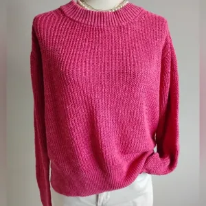 Faherty Organic Cotton Linen Shaker Knit Crew Nevk Beachy Pink Sweater Size XL