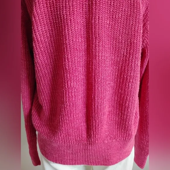 Faherty Organic Cotton Linen Shaker Knit Crew Nevk Beachy Pink Sweater Size XL