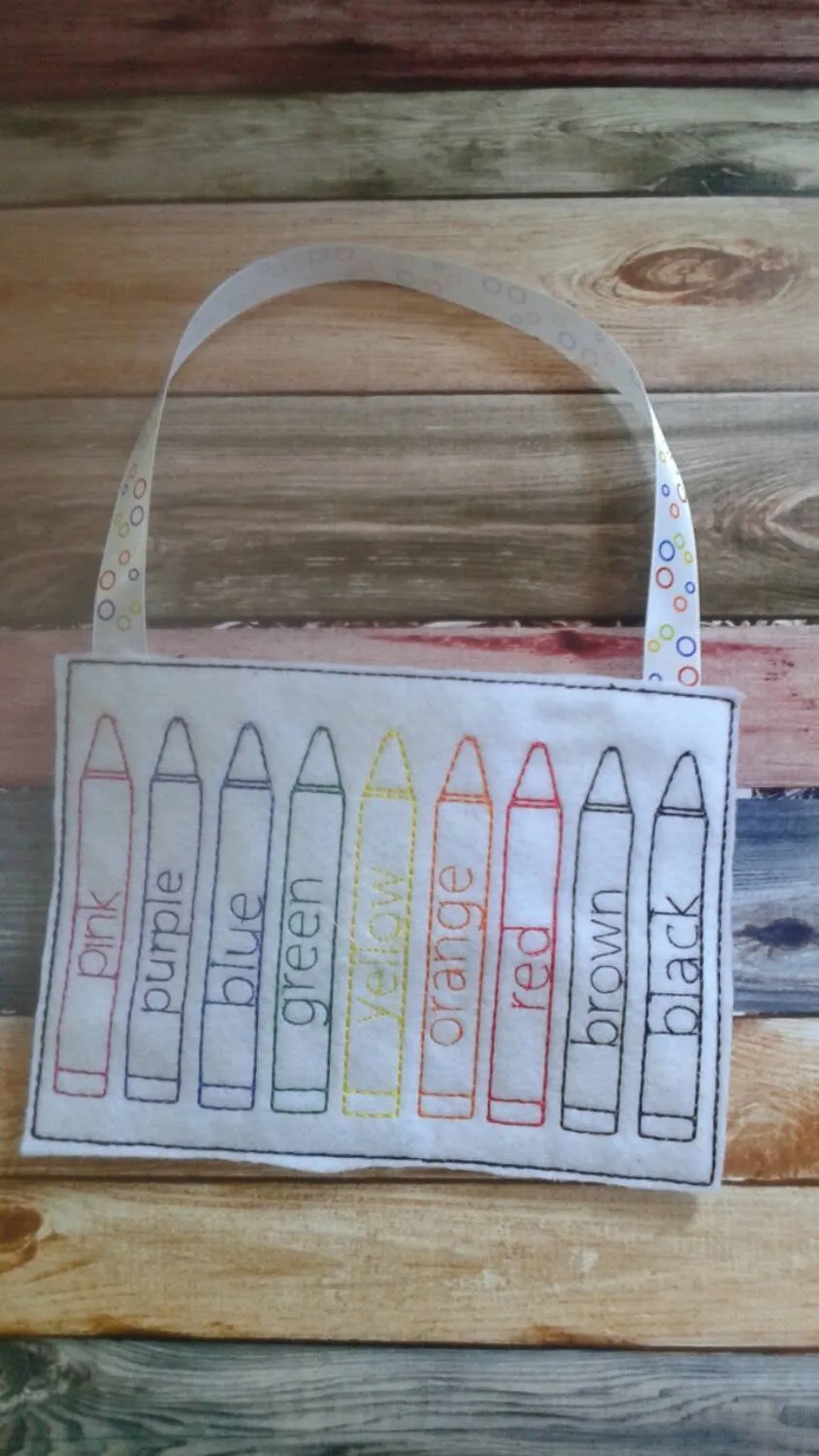 Felt Crayon Color Match Activity Bag - color match - learning toy - busy  bag - activity bag - quiet toy - educational - School - classroom