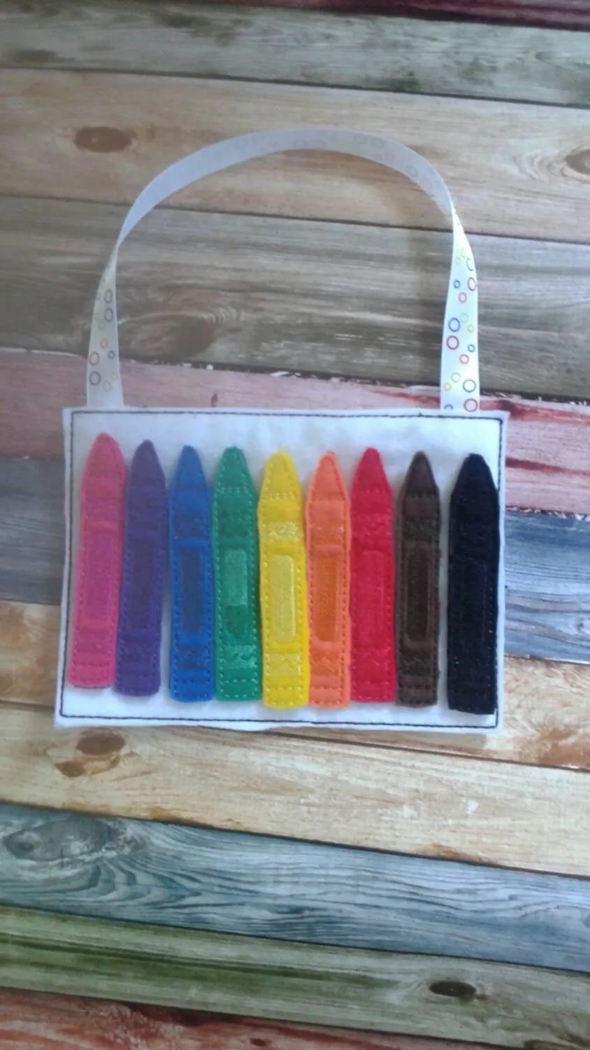 Felt Crayon Color Match Activity Bag - color match - learning toy - busy  bag - activity bag - quiet toy - educational - School - classroom