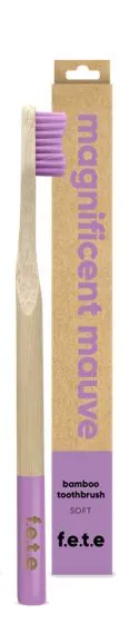 F.E.T.E Bamboo Toothbrush Soft Bristles - Magnificent Mauve (single)