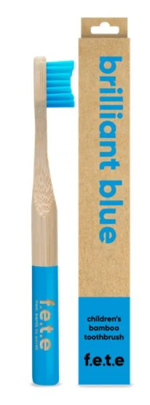 F.E.T.E Children's Bamboo Toothbrush - Brilliant Blue (single)