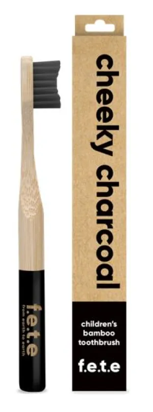 F.E.T.E Children's Bamboo Toothbrush - Cheeky Charcoal (single)