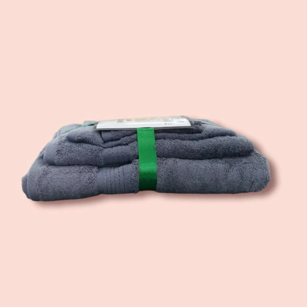 Fine Egyptian Cotton Towels Set 5 Piece Grey