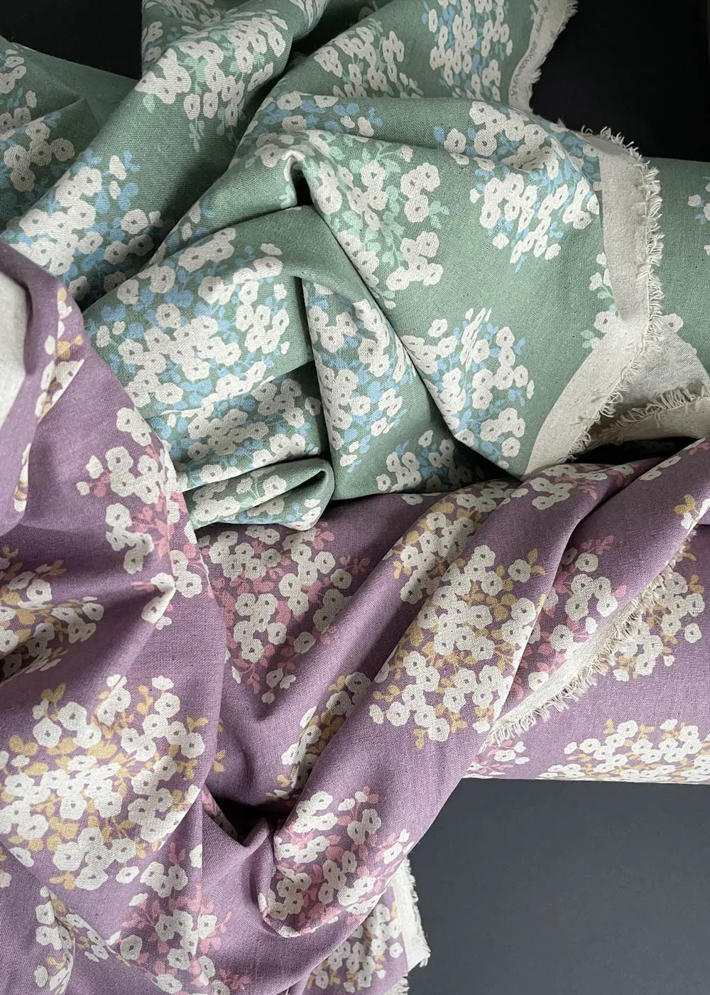 Floral Burst, Mauve.  Linen Cotton Canvas