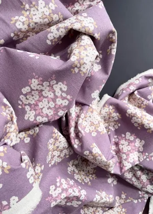 Floral Burst, Mauve.  Linen Cotton Canvas