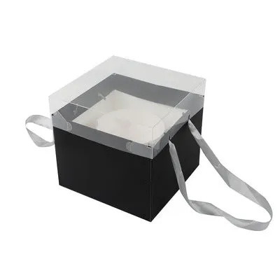 Flower Box/Bag with handle and Clear cover