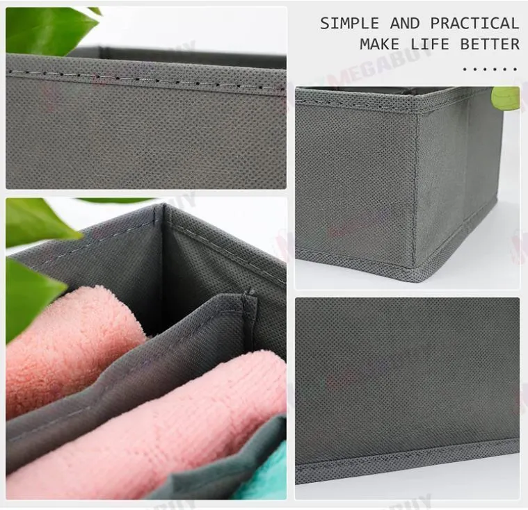 Foldable Storage Drawer Organizer Divider  6  compartments