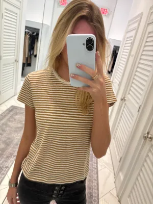 FRAME - Linen Baby Tee - Toffee Multi