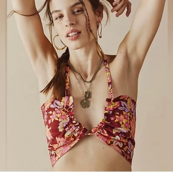 FREE PEOPLE Summer of Love Convertible  Bandeau in Wine