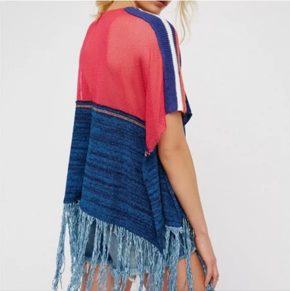 Free People Sunset Fringe Poncho - Like New