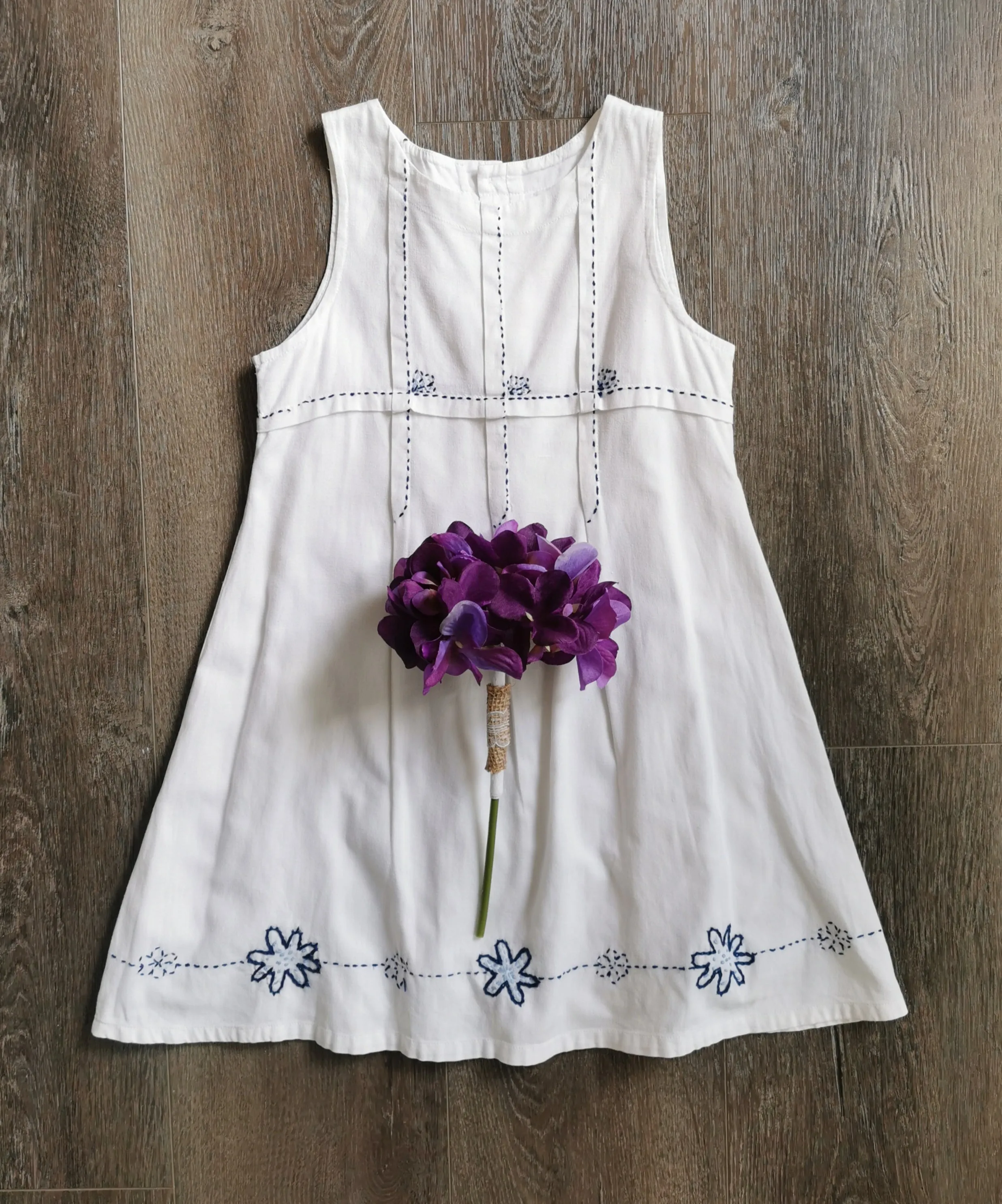 GIRL SIZE 5 YEARS - DEUX PAR DEUX, Lightweight Linen, Floral Summer Dress NWOT B42