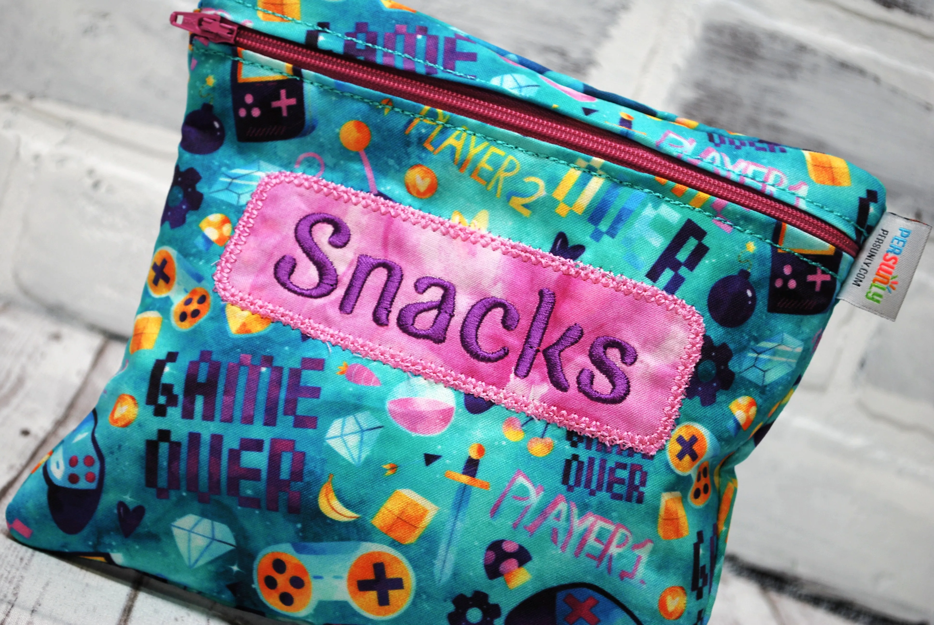 Girls Video Gamer Personalized Reusable Food Bag