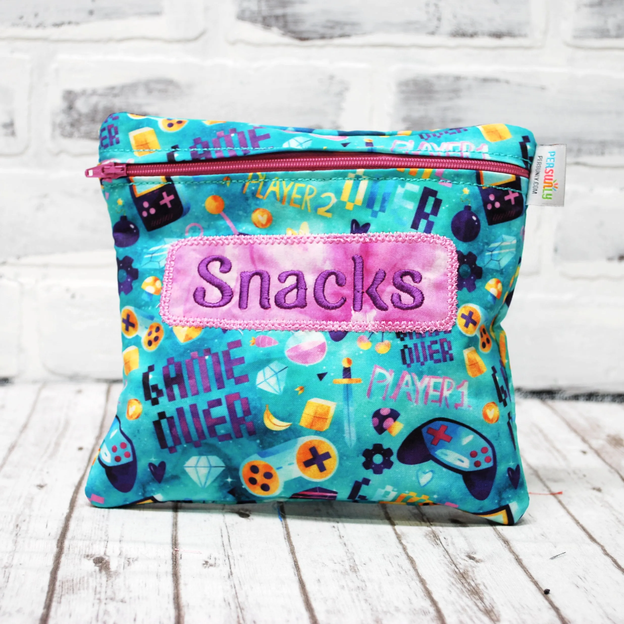 Girls Video Gamer Personalized Reusable Food Bag