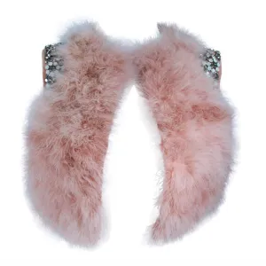 GIVENCHY Pink Marabou Bolero Jacket w/ Rhinestone Size 38
