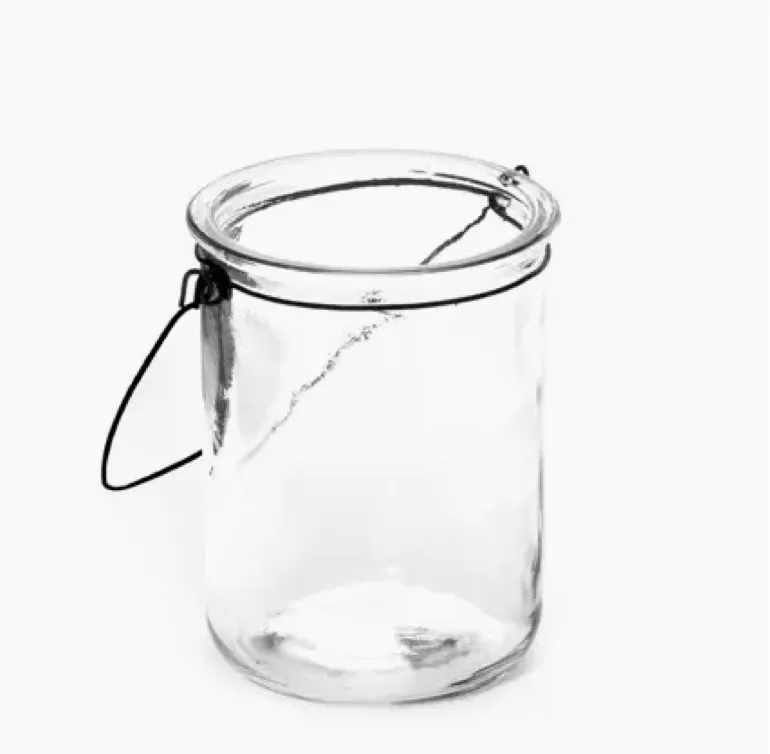 GLASS VASES WITH METAL HANDLE