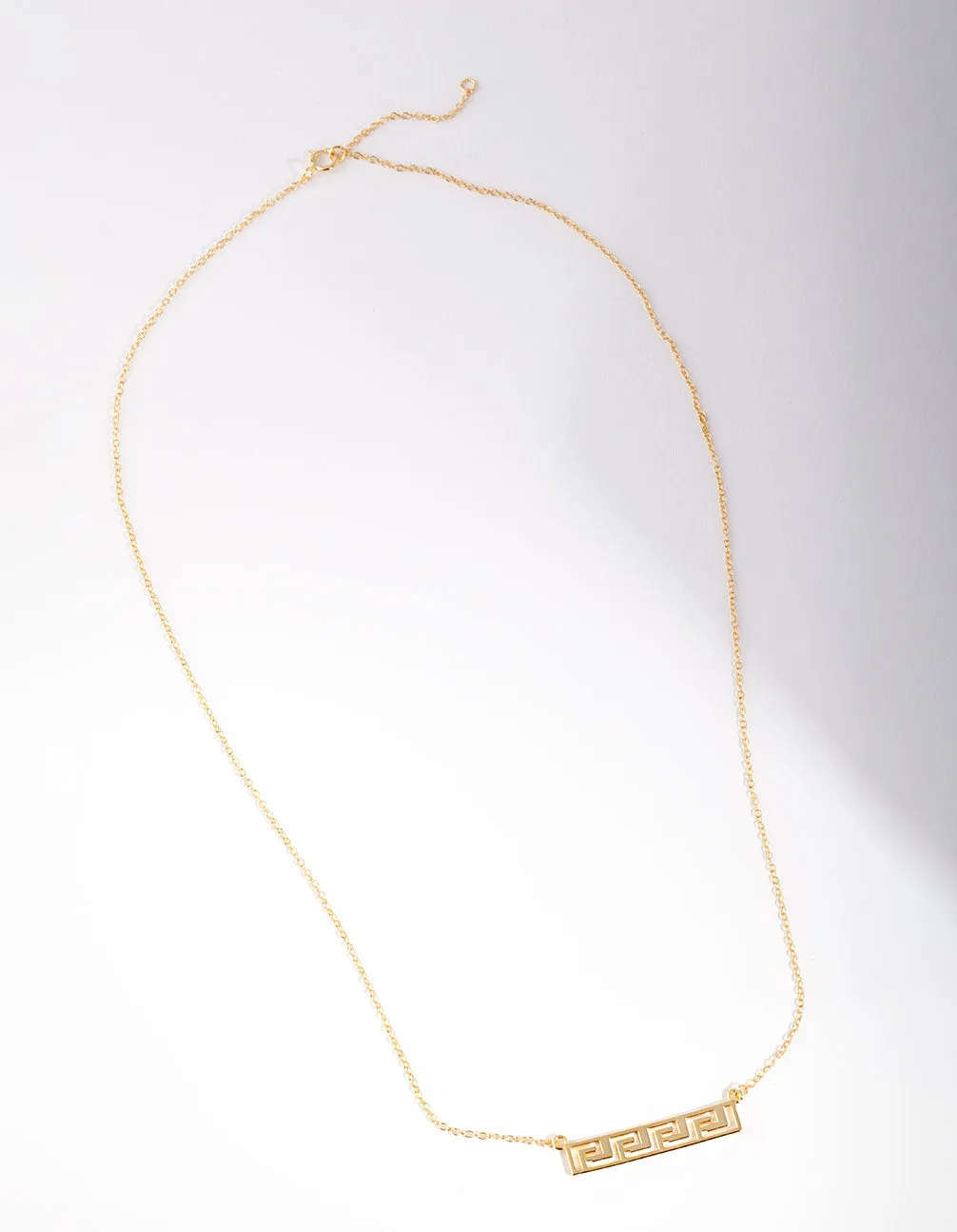 Gold Plated Sterling Silver Geometric Bar Necklace