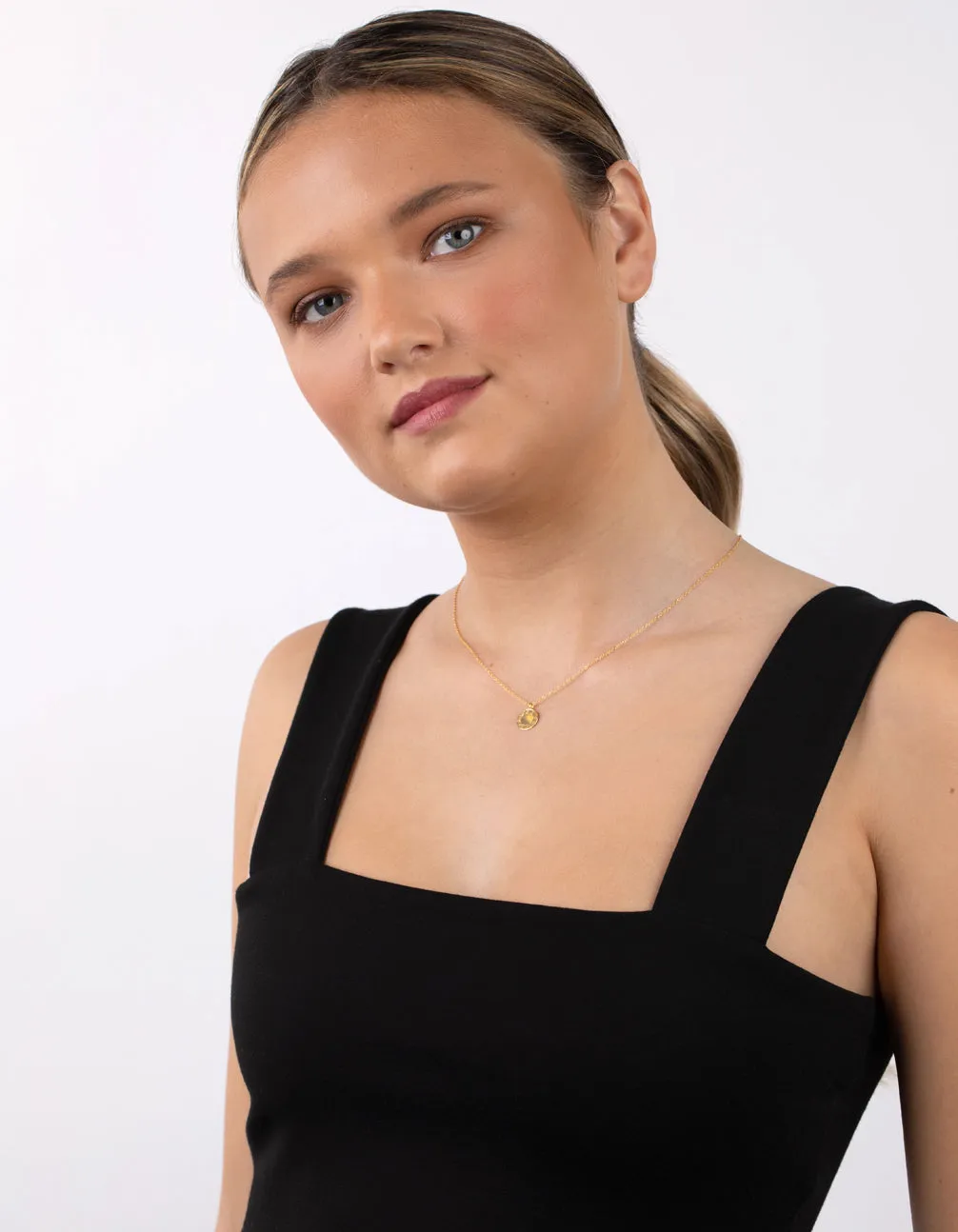 Gold Plated Sterling Silver Geometric Bar Necklace