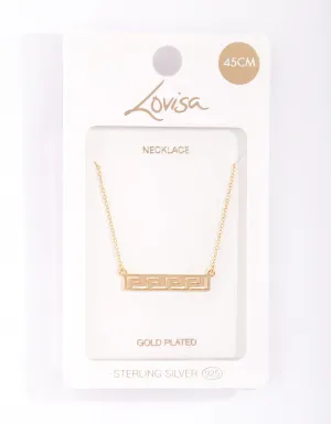 Gold Plated Sterling Silver Geometric Bar Necklace