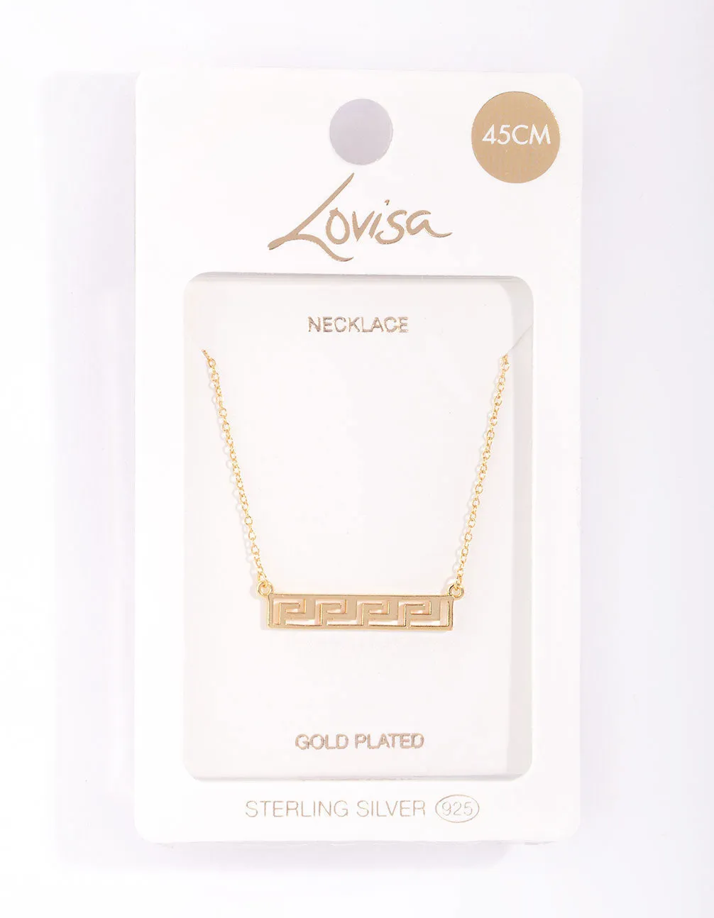 Gold Plated Sterling Silver Geometric Bar Necklace